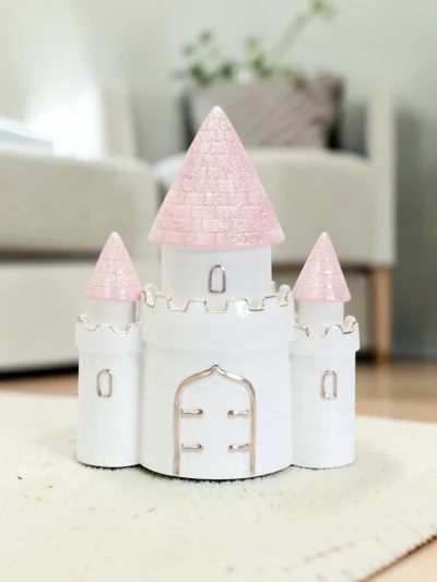 Dream Big Castle Ceramic Piggy Bank for Kids - Magical Princess Savings Jar